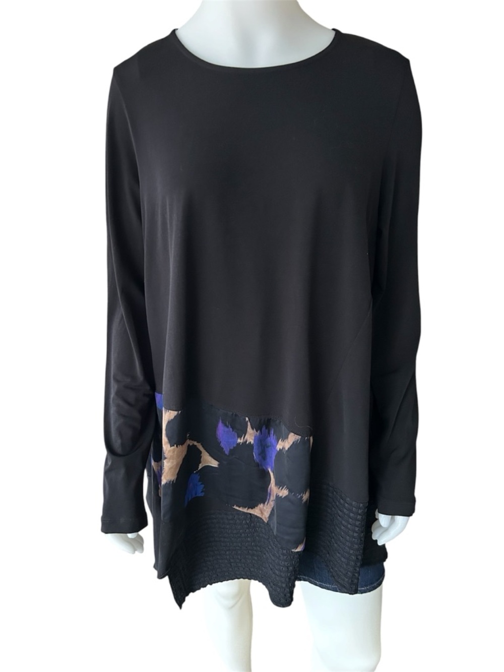 Alembika Lagenlook Top XL Patchwork Jersey Oversized Asymmetric Tunic Size 5
